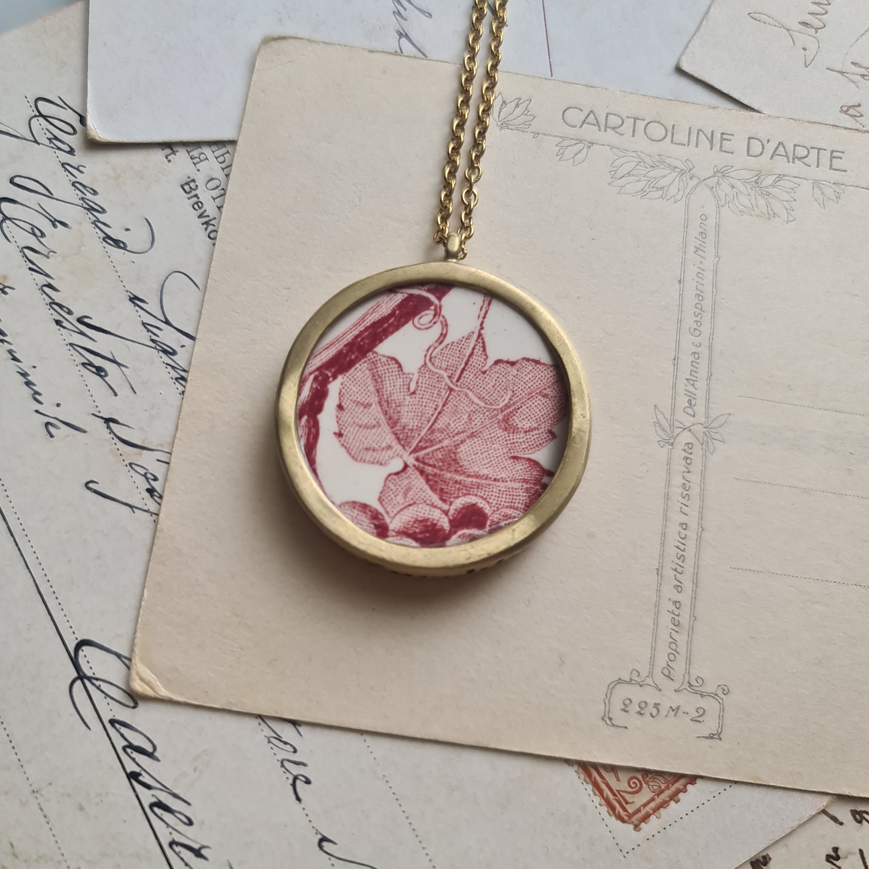 Foglia di vite rossa e bianca