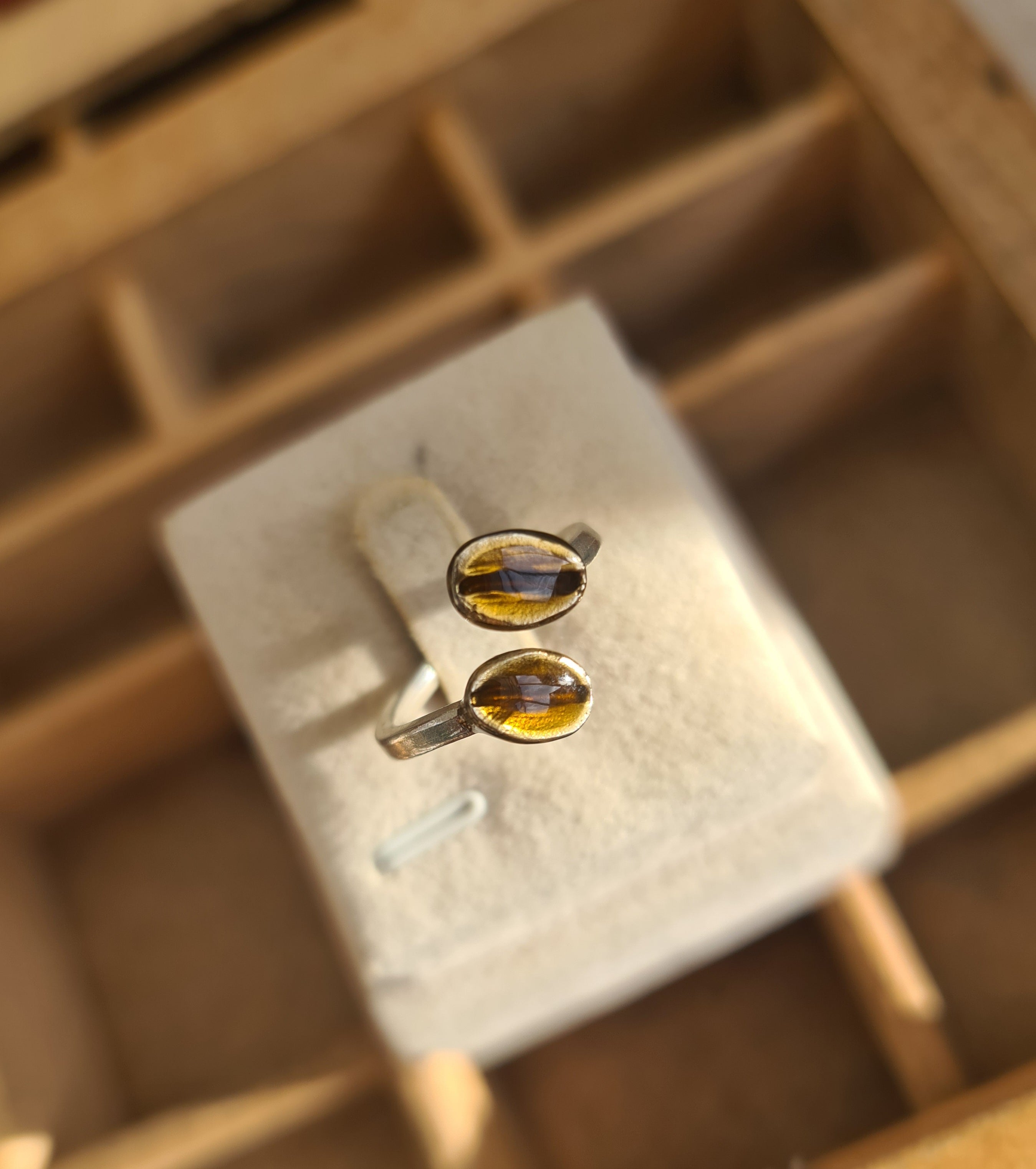 Anello Chicco di Caffè Smaltato a Caldo