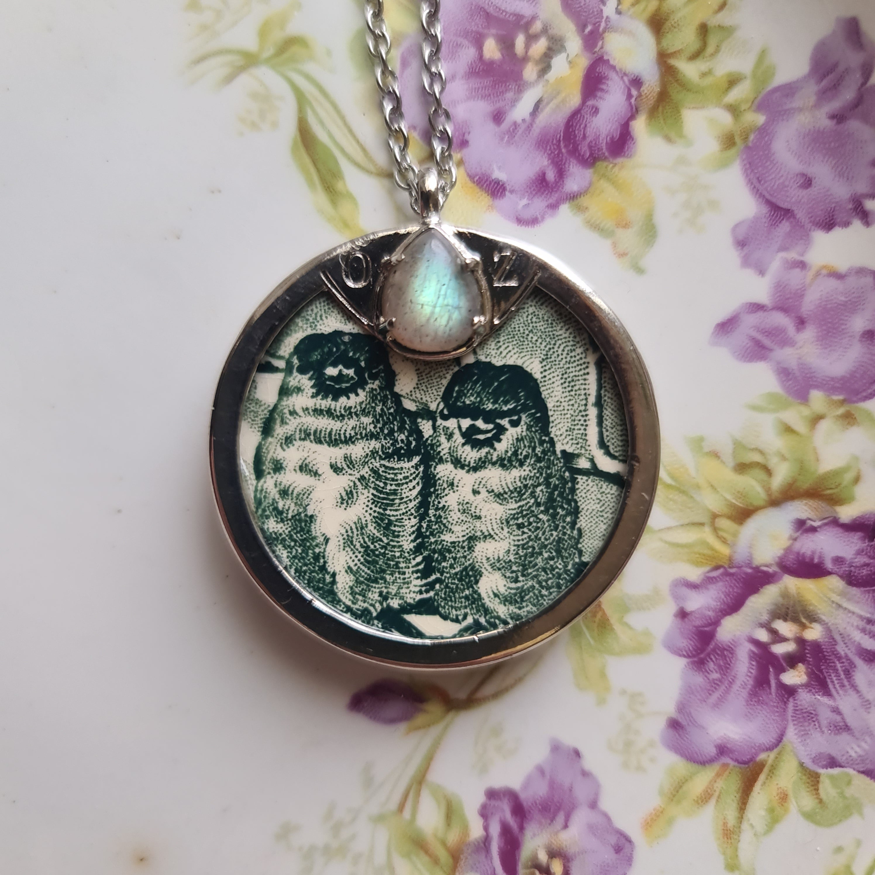 Collana preziosa uccellini verdi