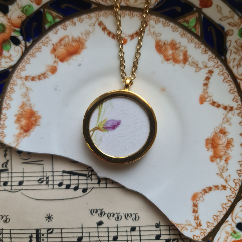 Collana piccolo bocciolo viola