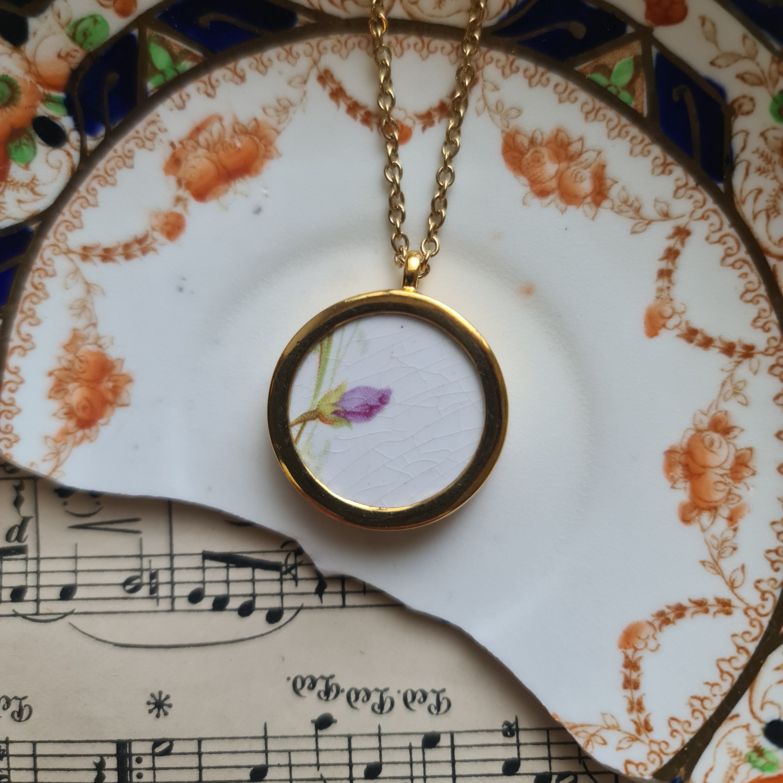 Collana piccolo bocciolo viola