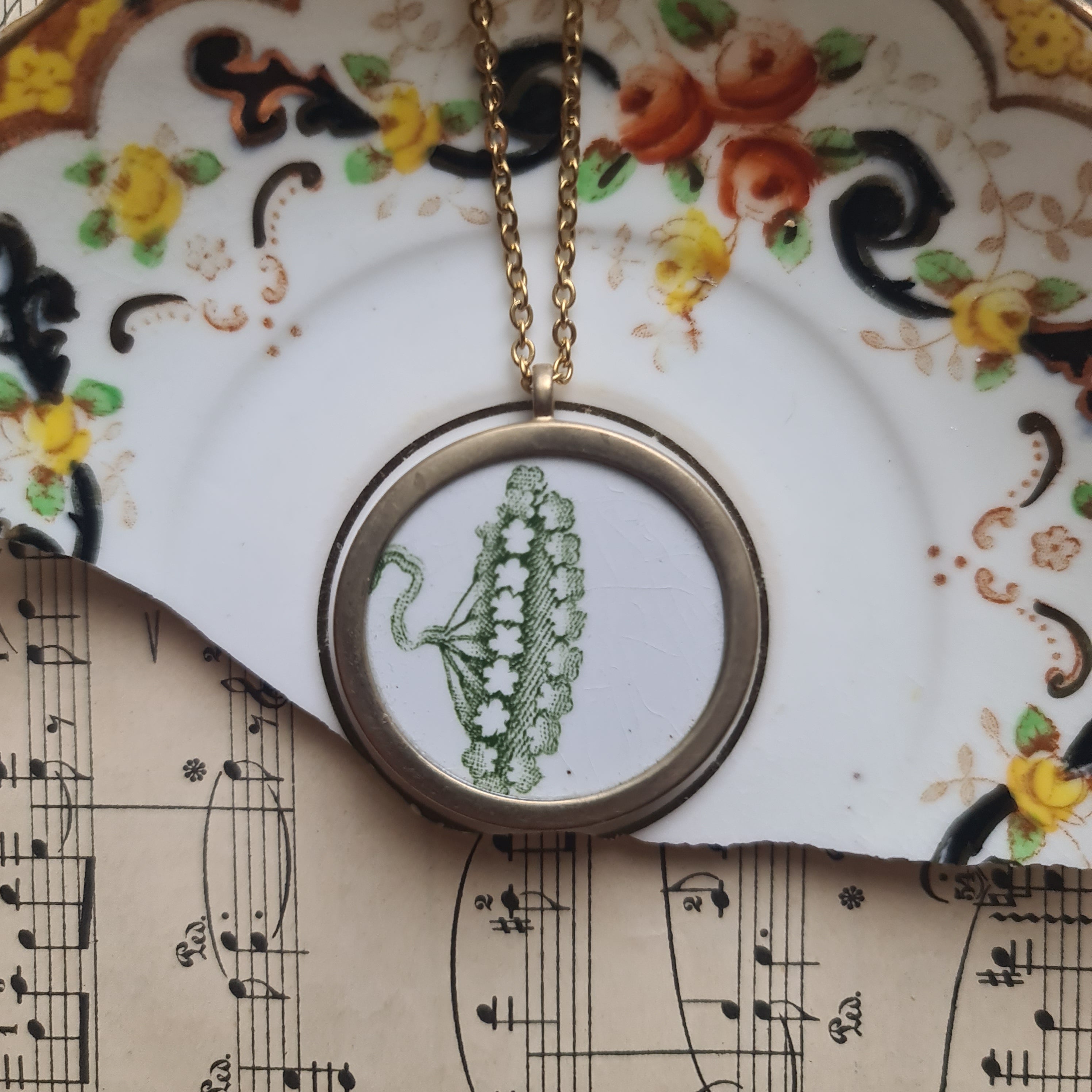 Collana media fregio liberty verde