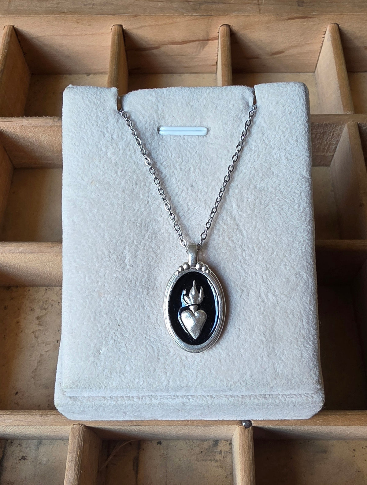Pendente Medaglia Cuore Sacro Argento 925