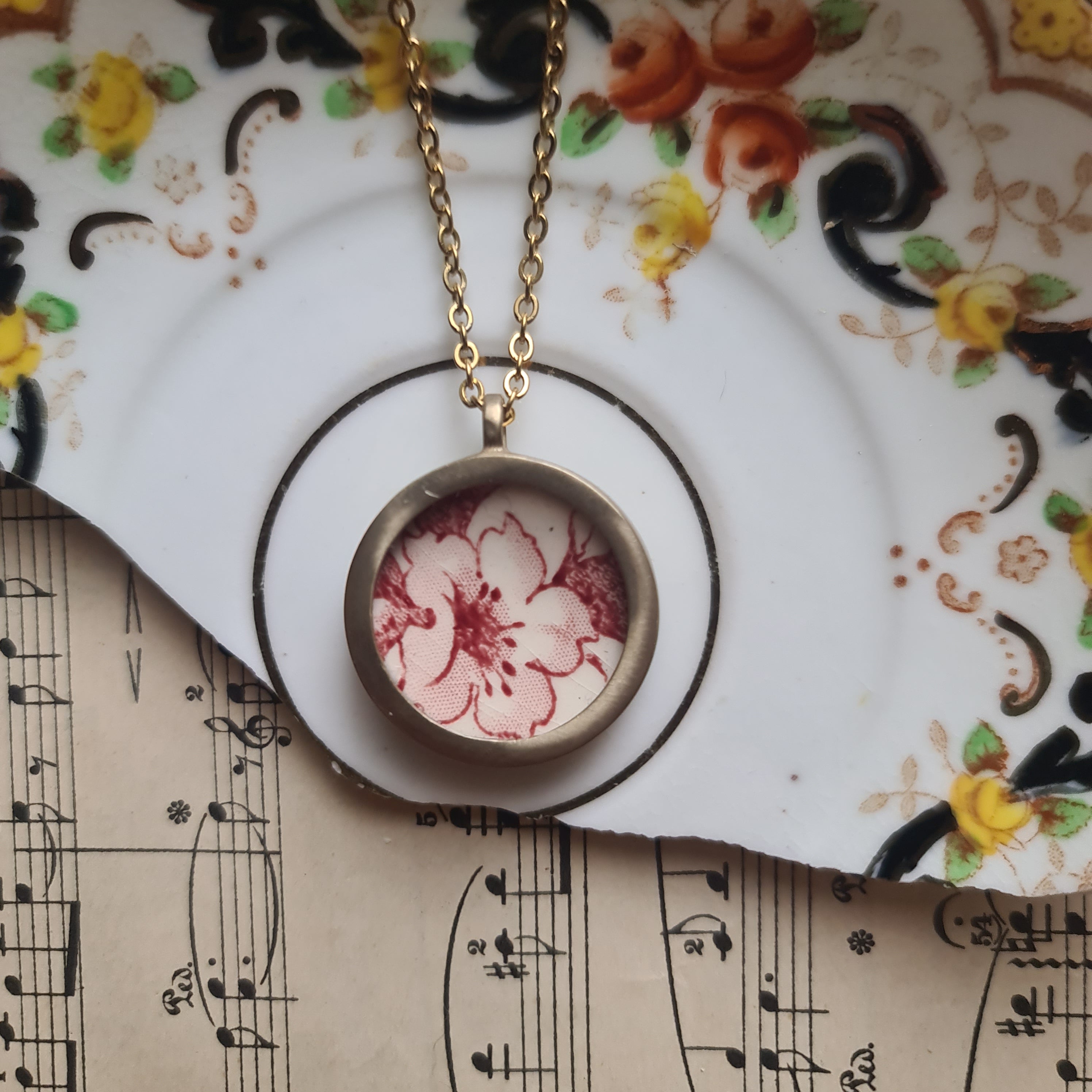 Collana piccola fiorellino rosso