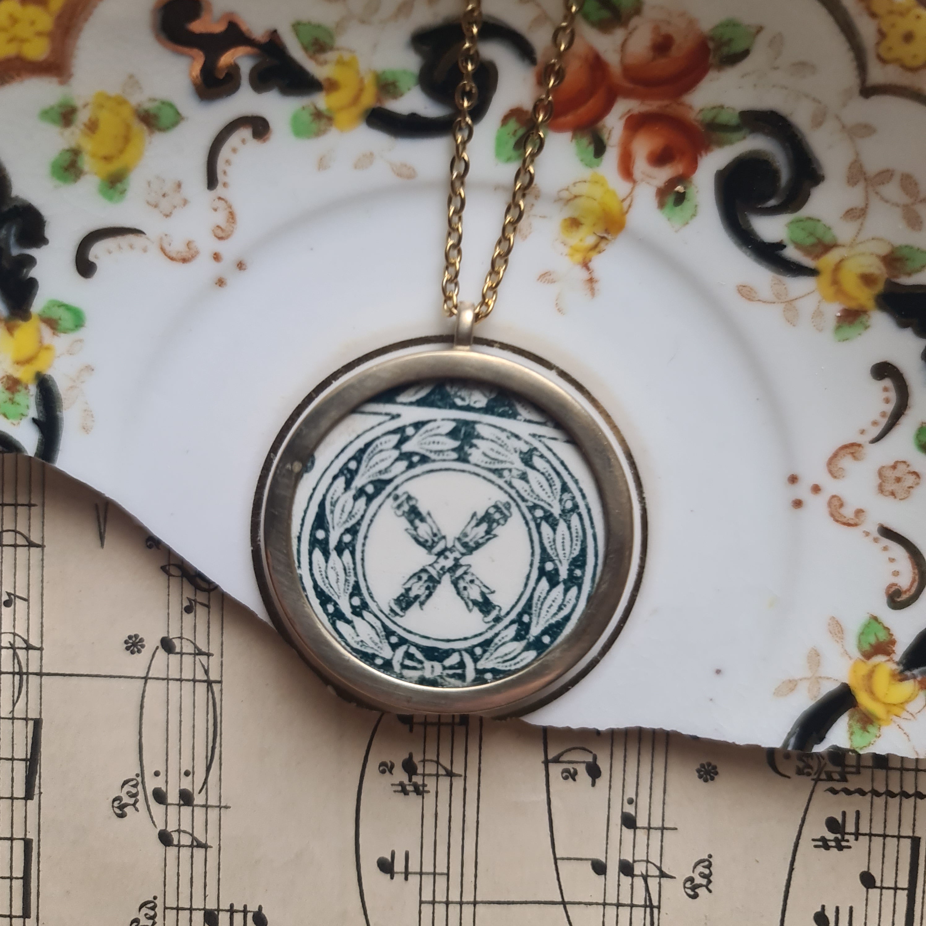 Collana media fregio verde acqua