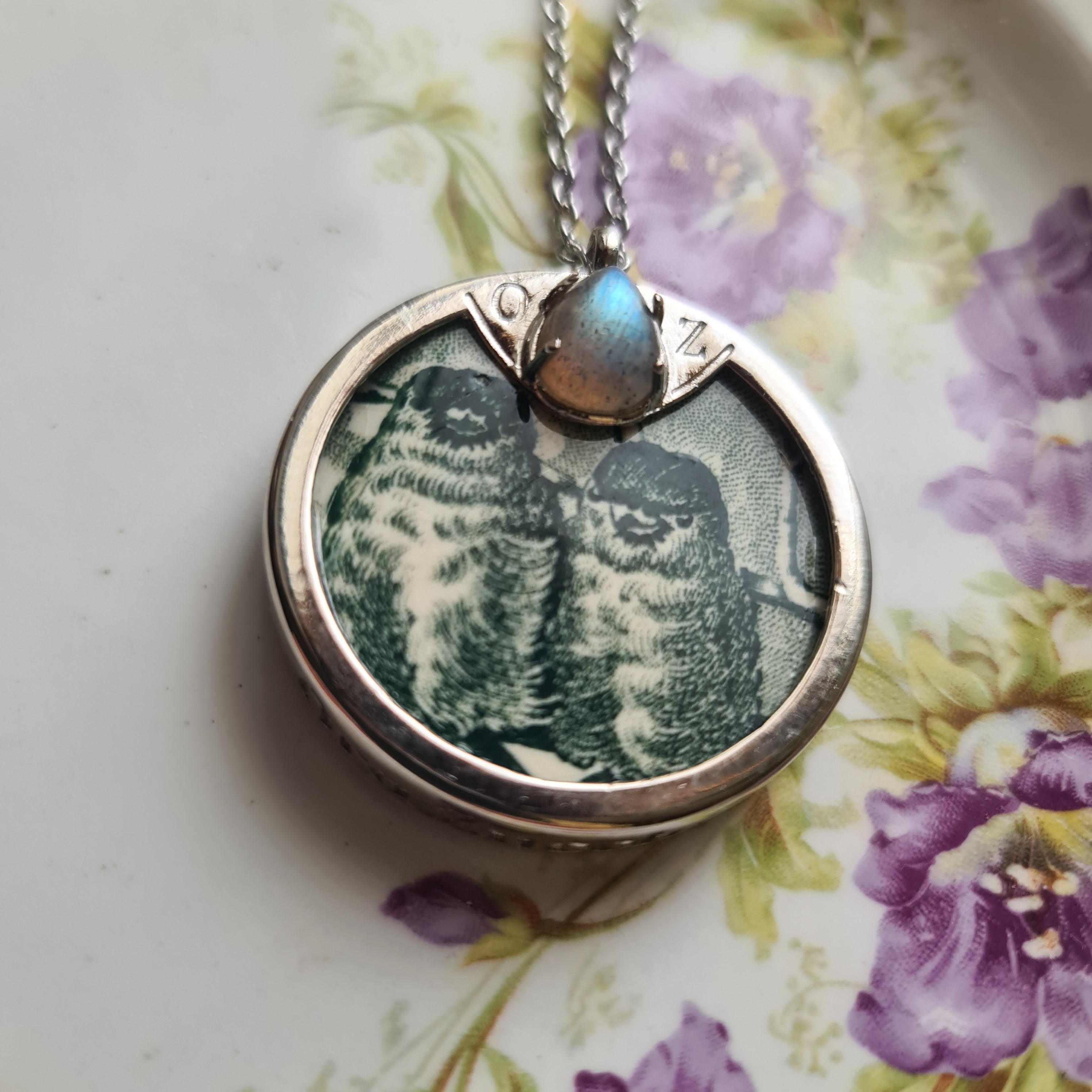 Collana preziosa uccellini verdi