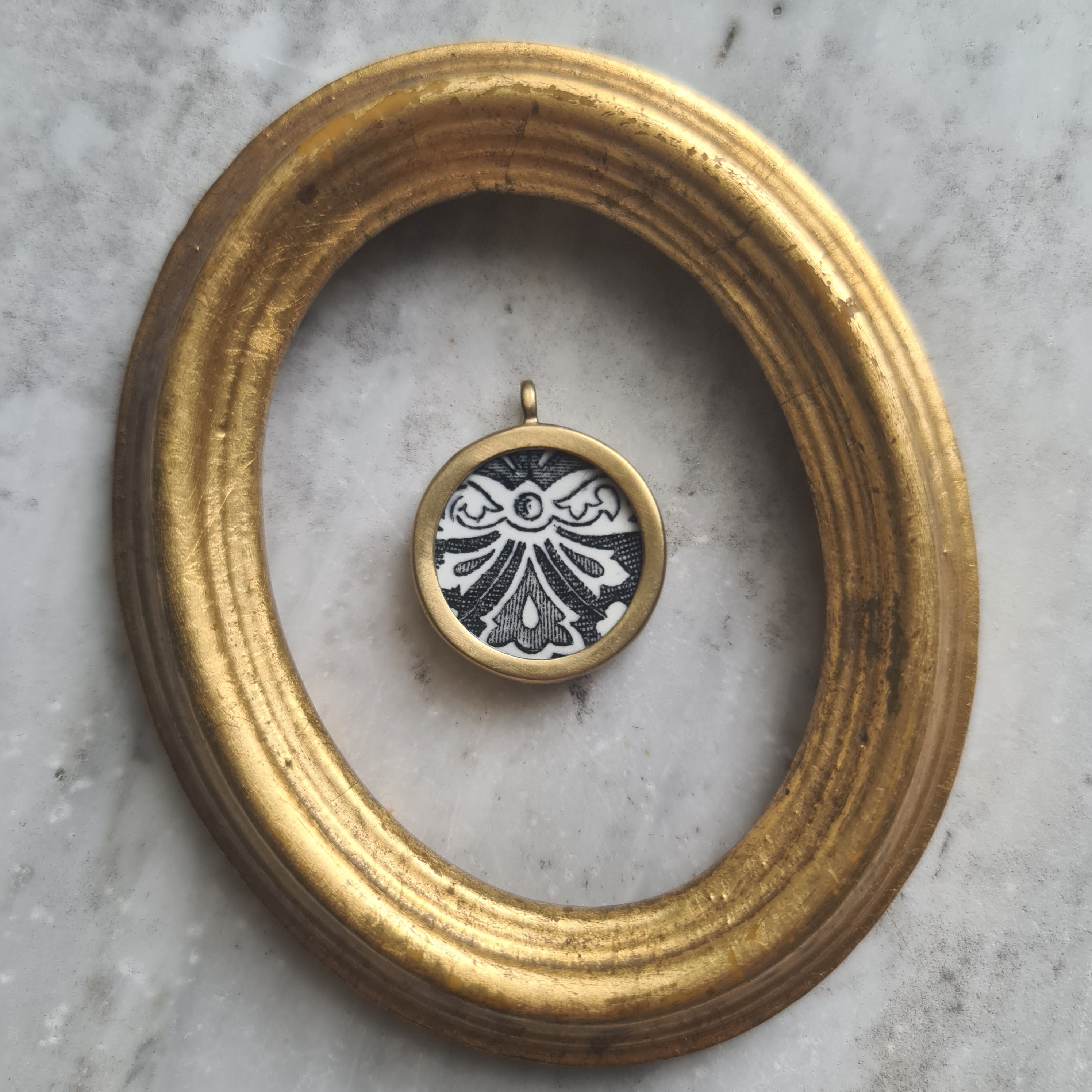 Collana piccola decoro grigio e nero