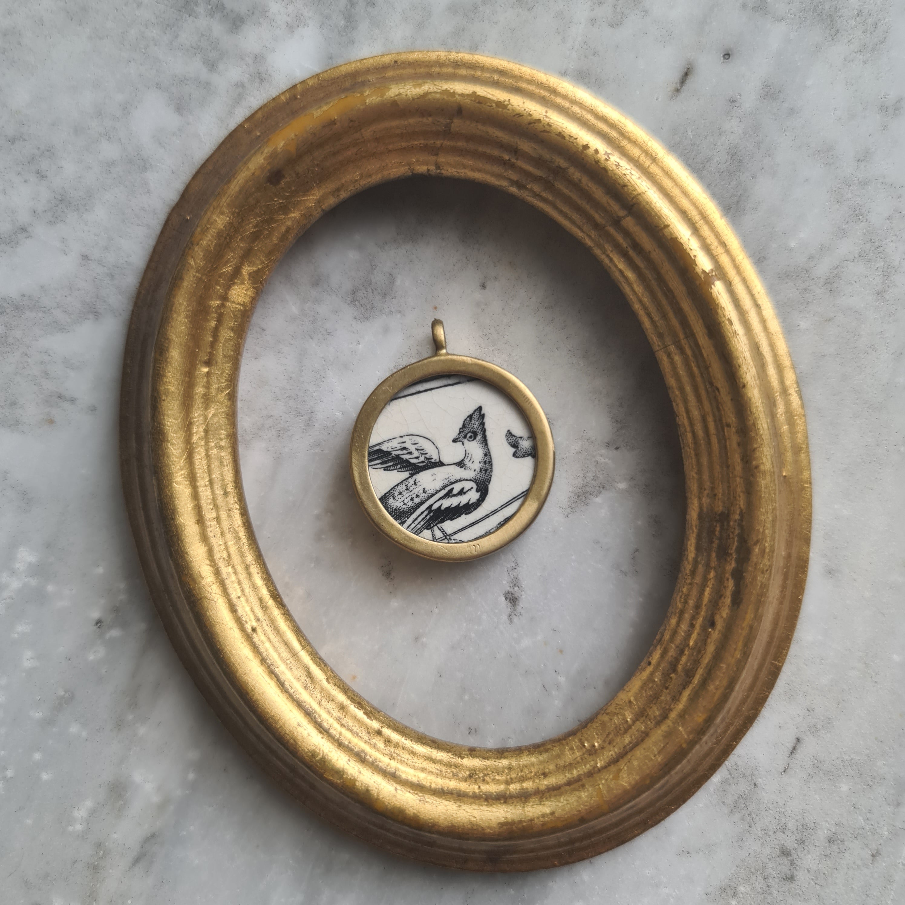 Collana piccola uccellino nero