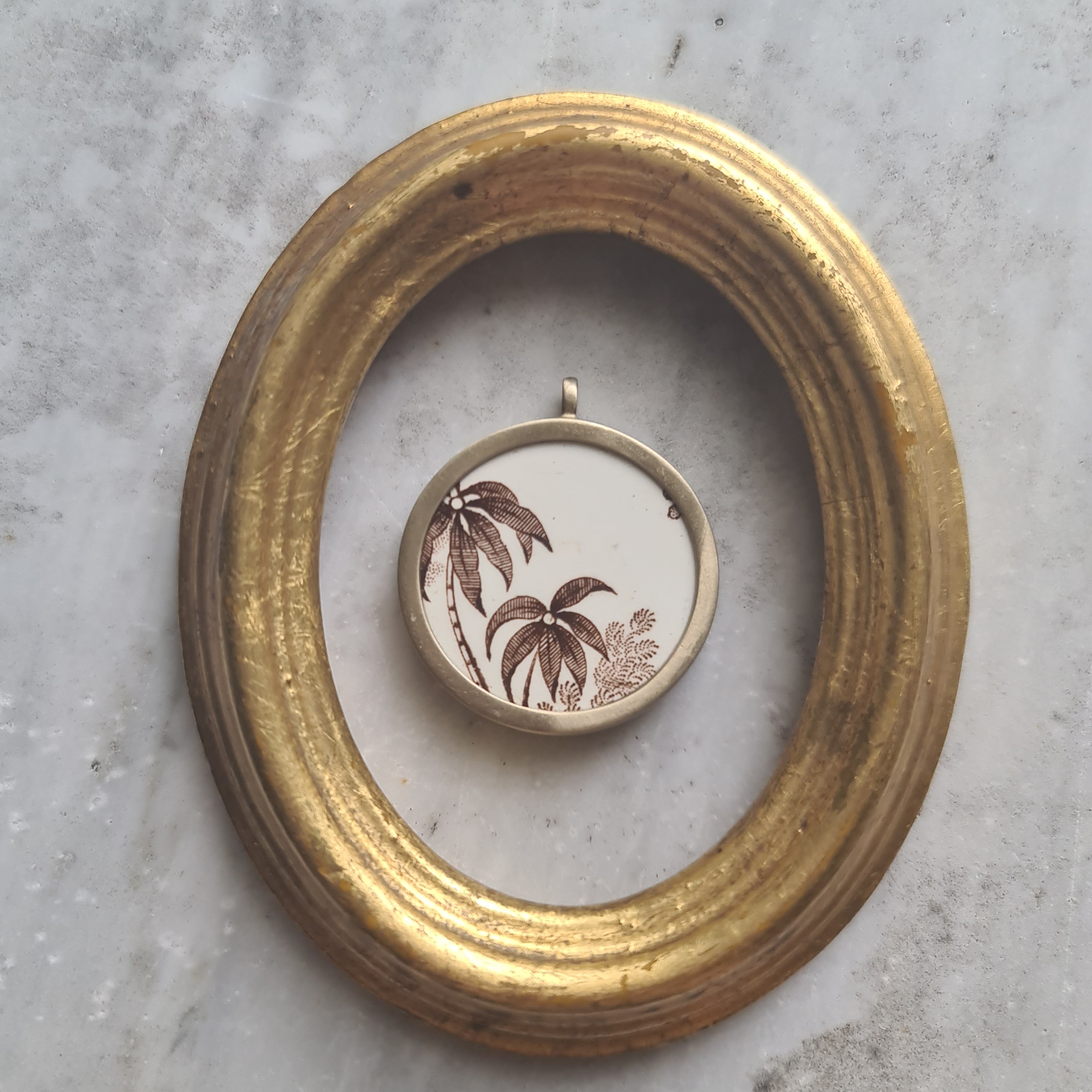 Collana media palme marroni